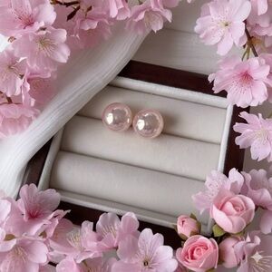 Pink Iridescent Bubble Earrings 🫧